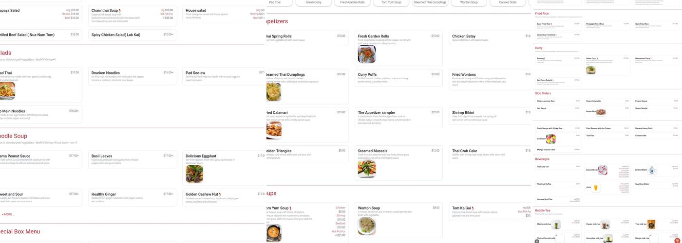 Charm Thai Menu