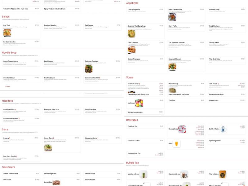 Charm Thai Menu