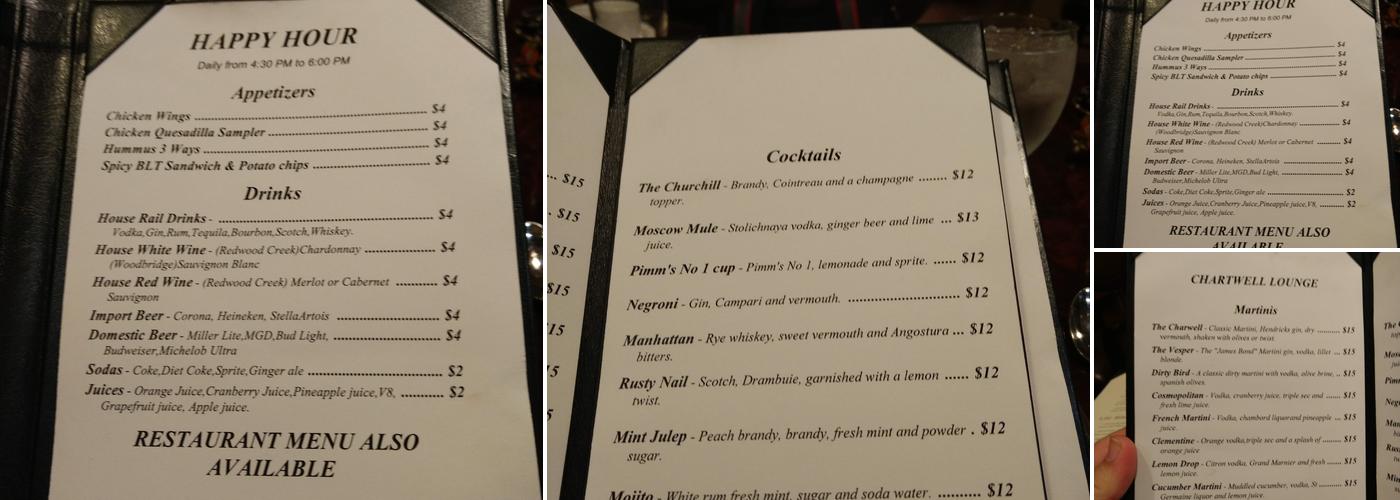 Chartwell Grill Menu