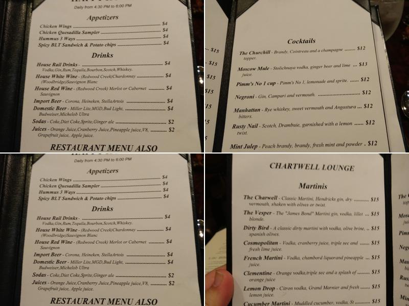 Chartwell Grill Menu