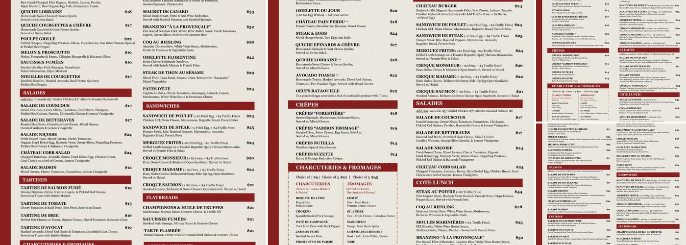 Château 49 Menu
