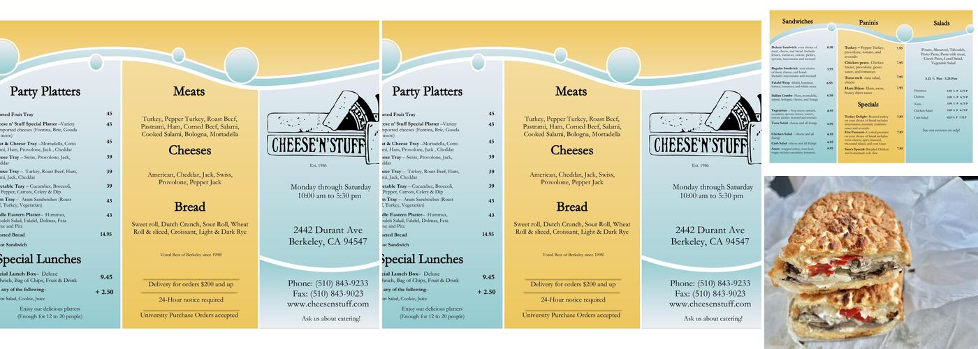Cheese 'n Stuff Menu