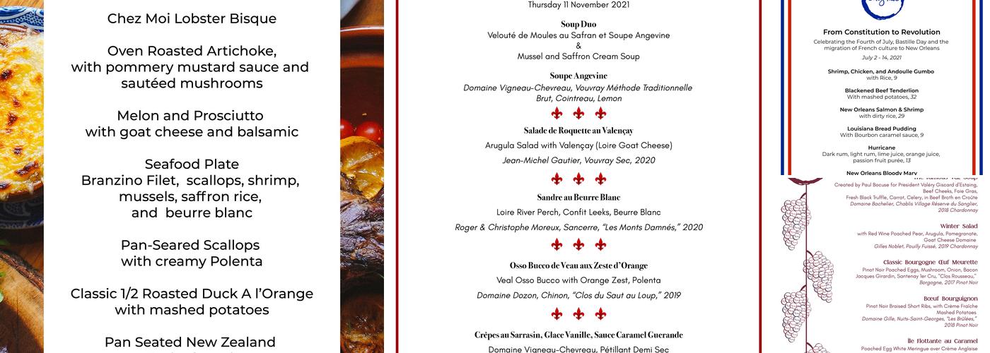 Chez Moi Menu