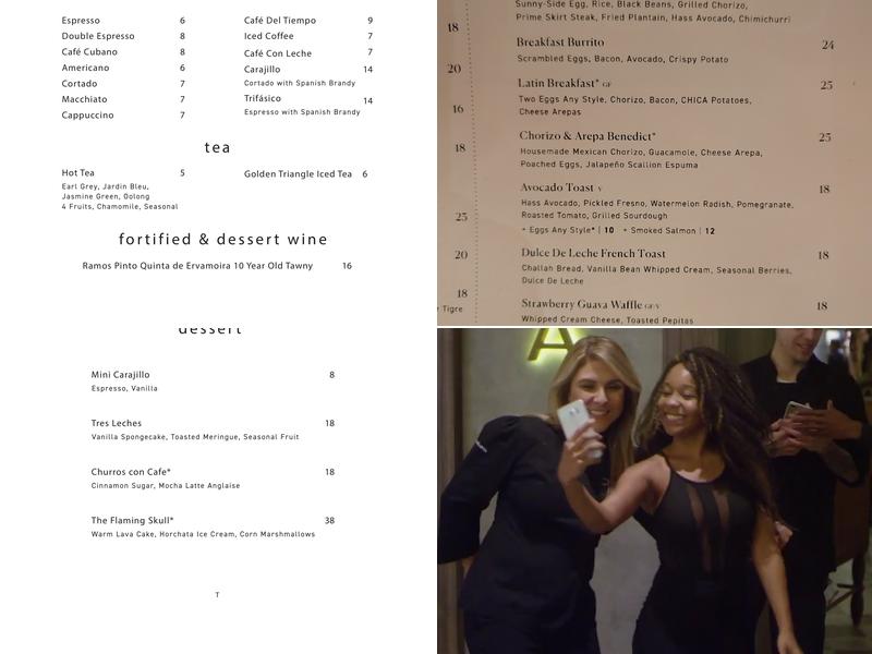 CHICA Las Vegas Menu