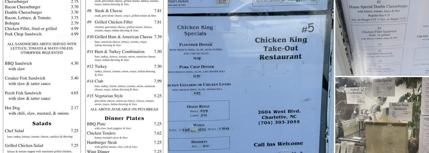 Chicken King Menu