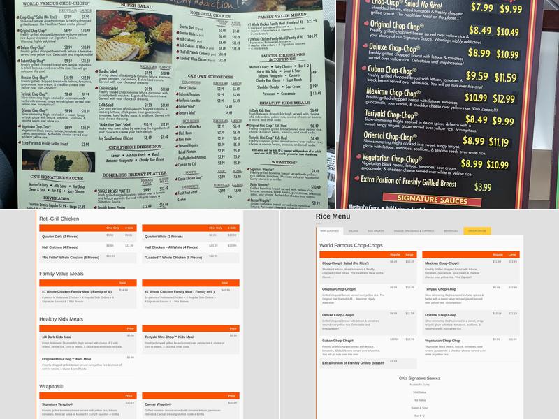Chicken Kitchen Menu
