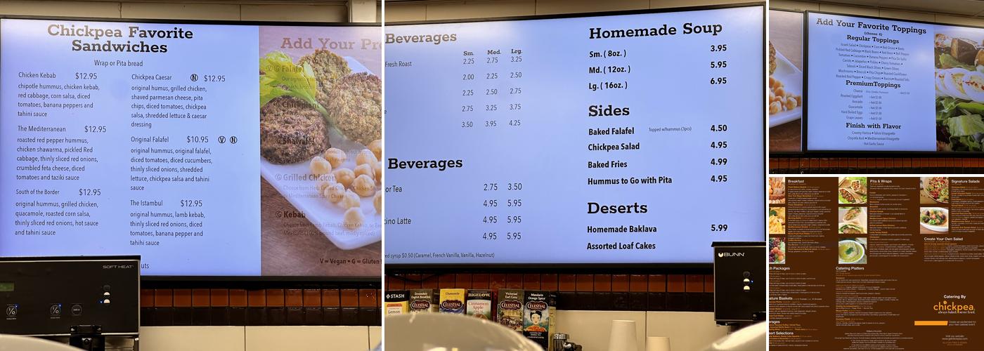 Chickpea Menu