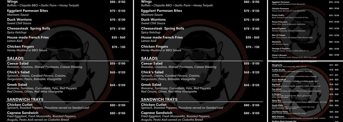 Chick's Menu