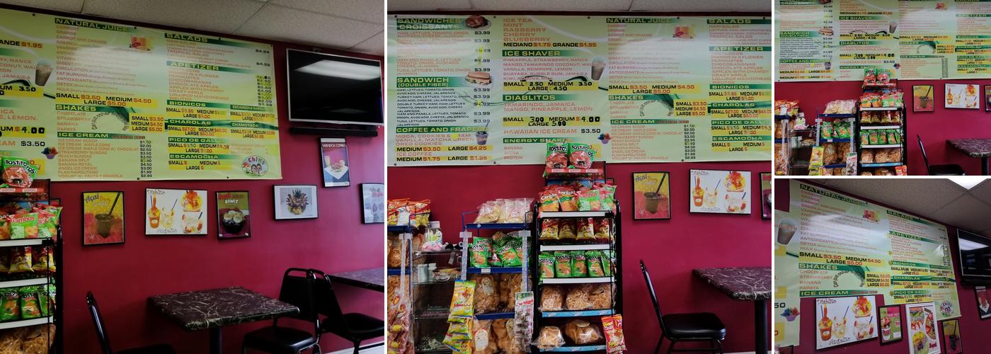 Chiki Fruit and Bionicos Menu