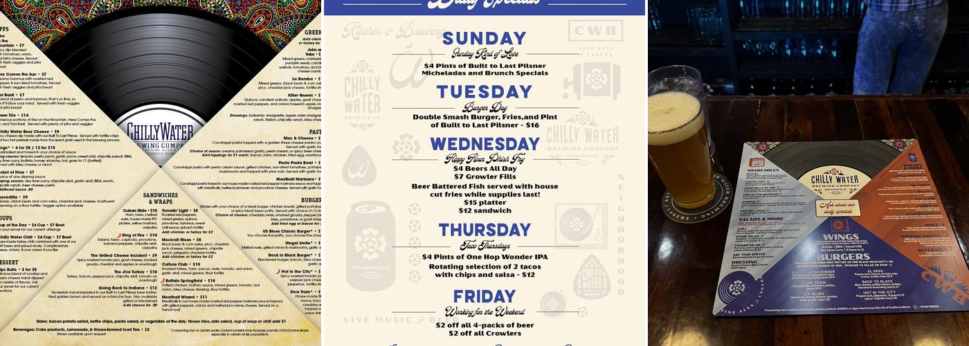 Chilly Water Brewing Company Menu