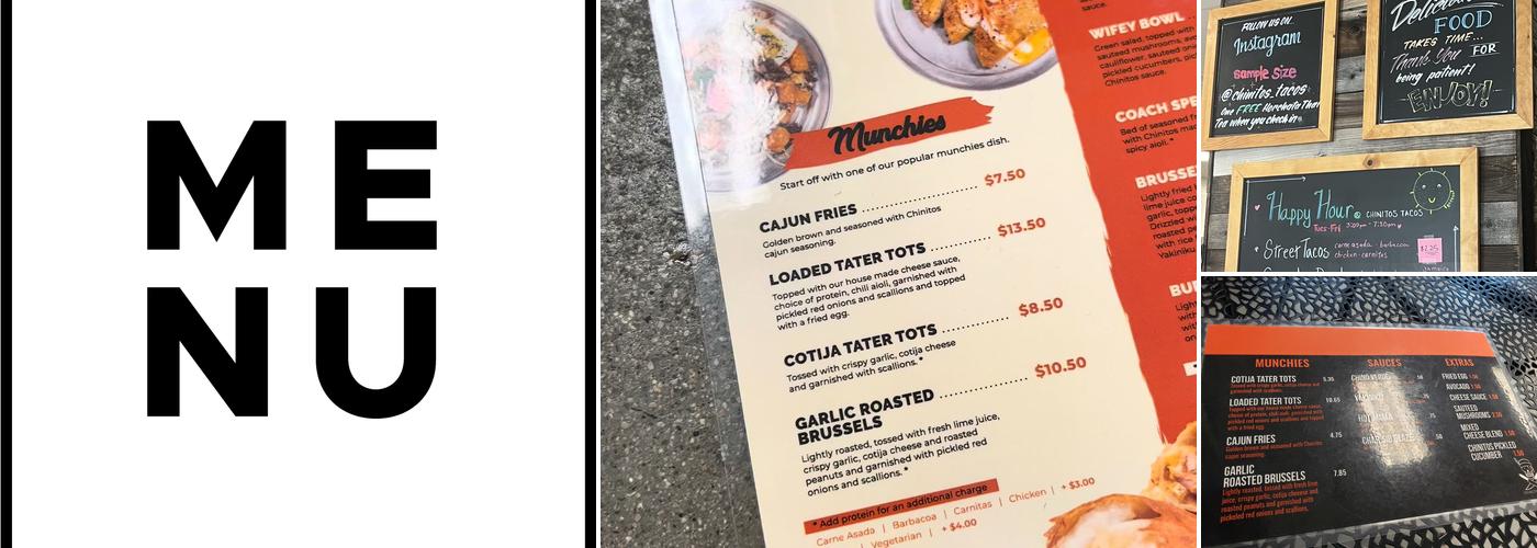 Chinitos Tacos Menu