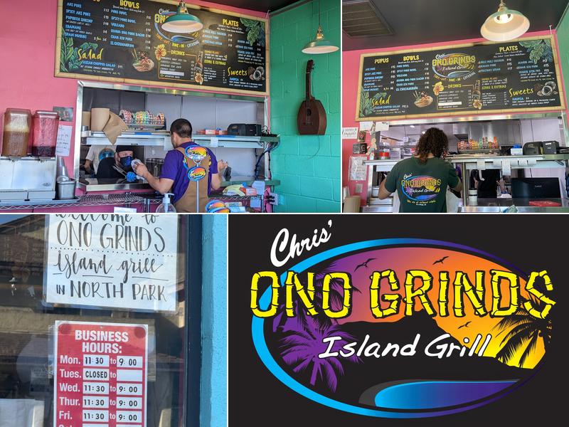 Chris' Ono Grinds Island Grill - North Park Menu