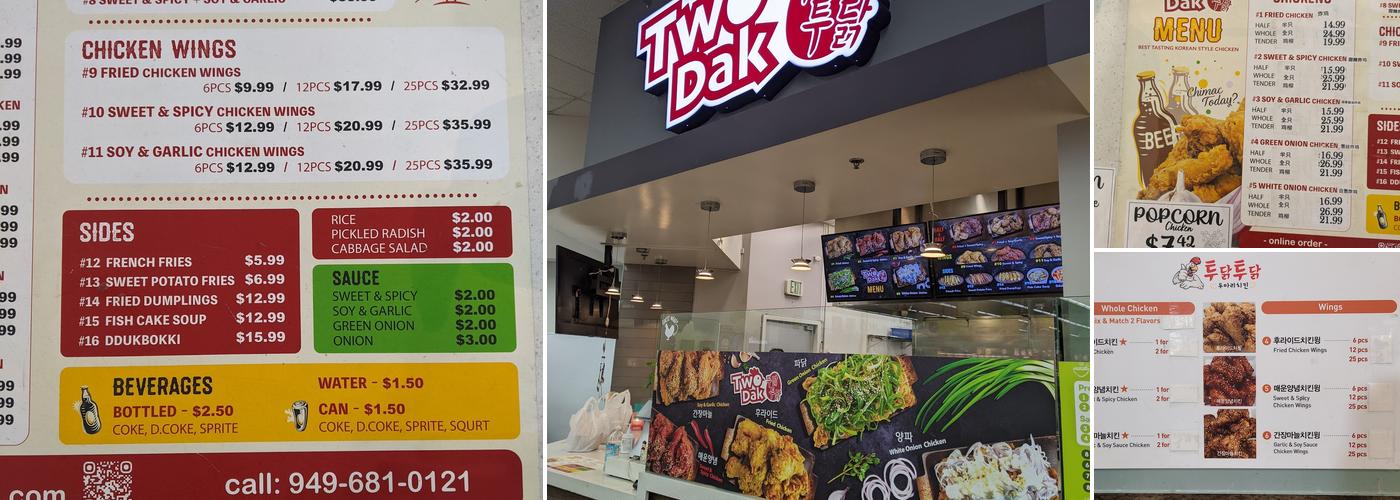 Two Dak Two Dak Menu