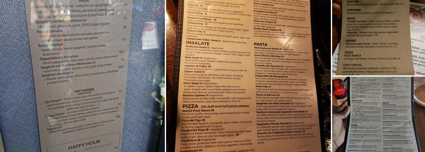 Cibo Menu