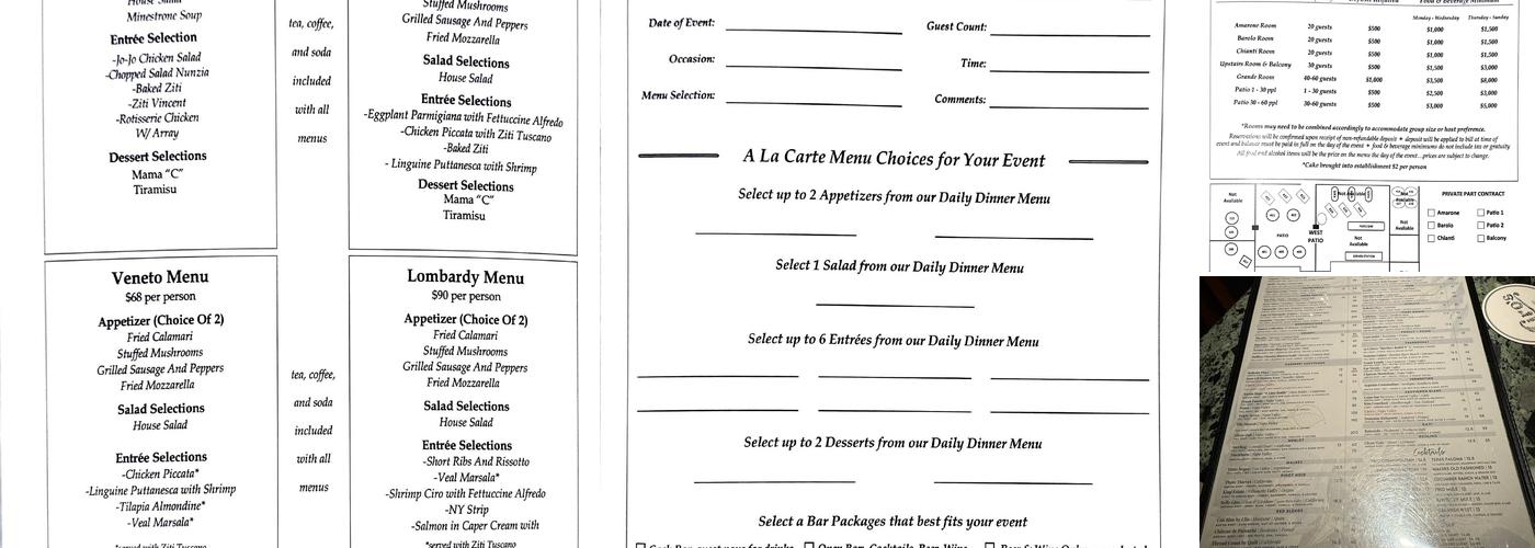 Ciro's Menu