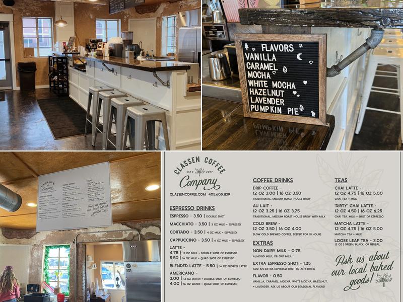 Classen Coffee Co. Menu