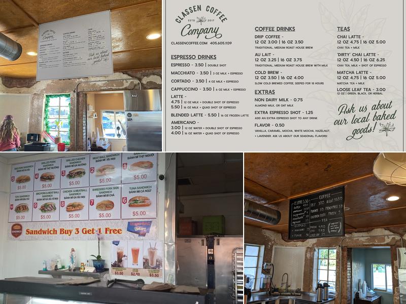 Classen Coffee Co. Menu