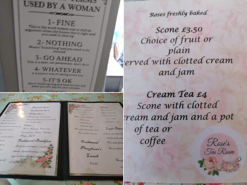 Rose’s Tea Room Menu