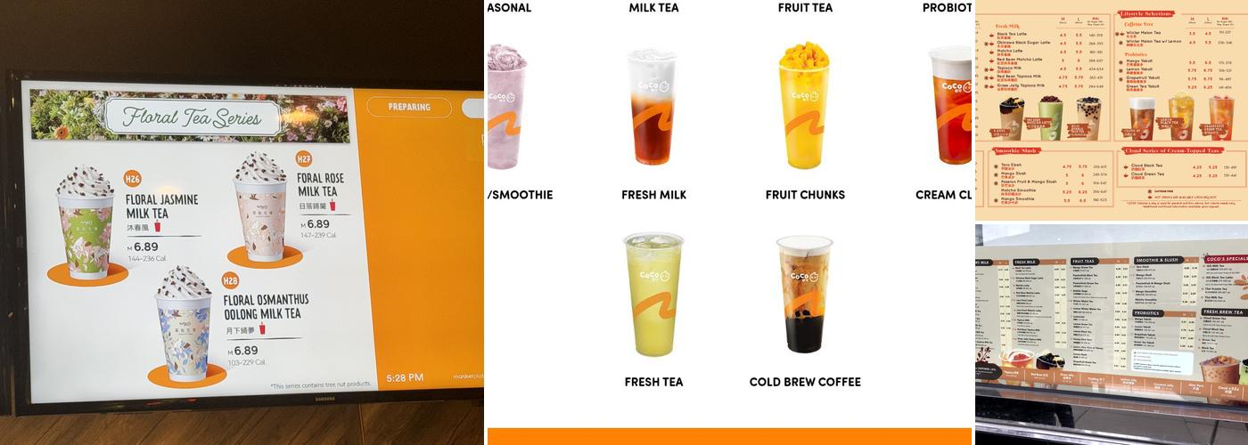CoCo Fresh Tea & Juice Menu