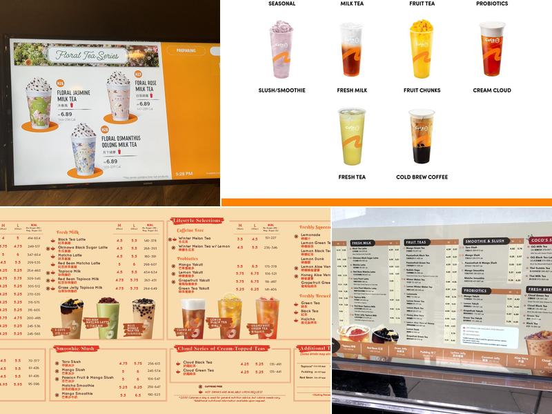 CoCo Fresh Tea & Juice Menu