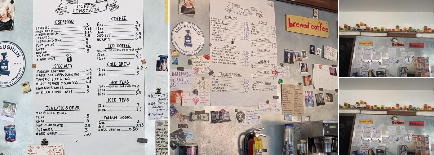 Coffee Conscious Menu