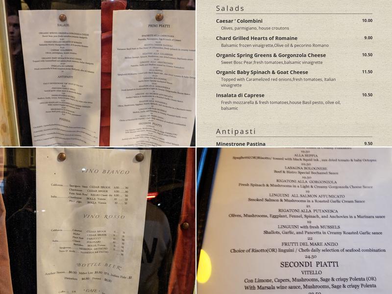 Colombini Italian Bistro Menu