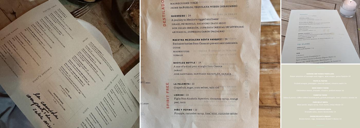 Colonia Verde Menu