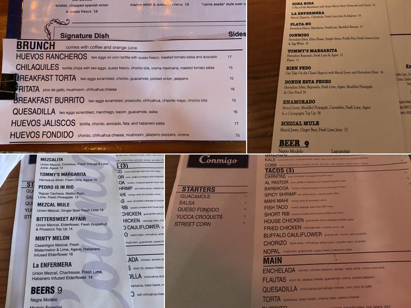 Conmigo Menu