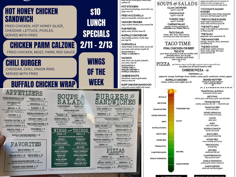 Coogan's Menu