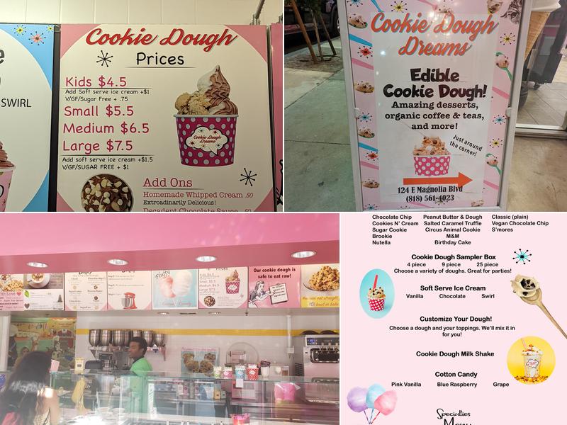 Cookie Dough Dreams Menu