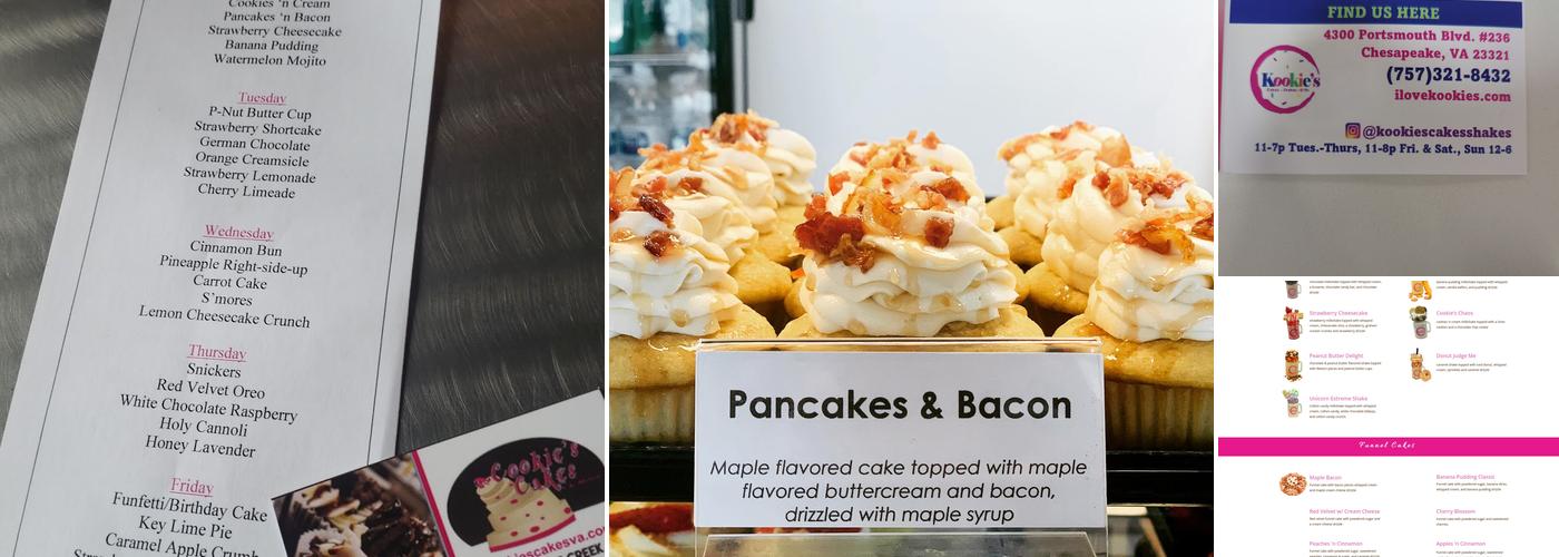 Cookie’s Cakes & More Menu