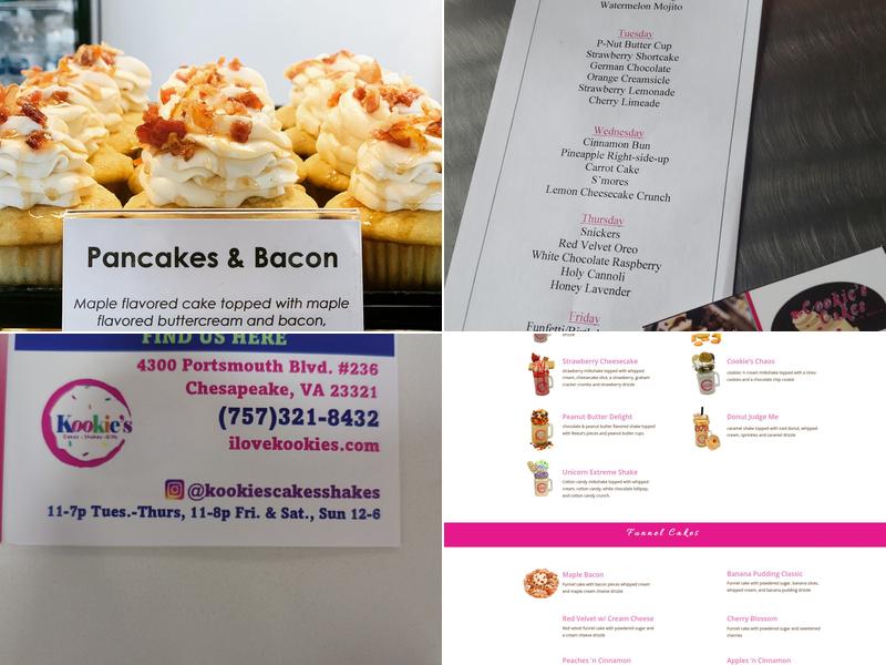 Cookie’s Cakes & More Menu