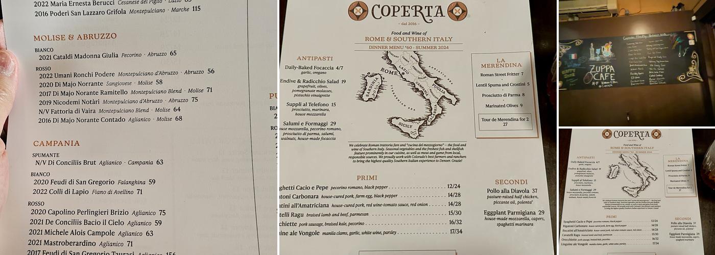 Coperta Menu