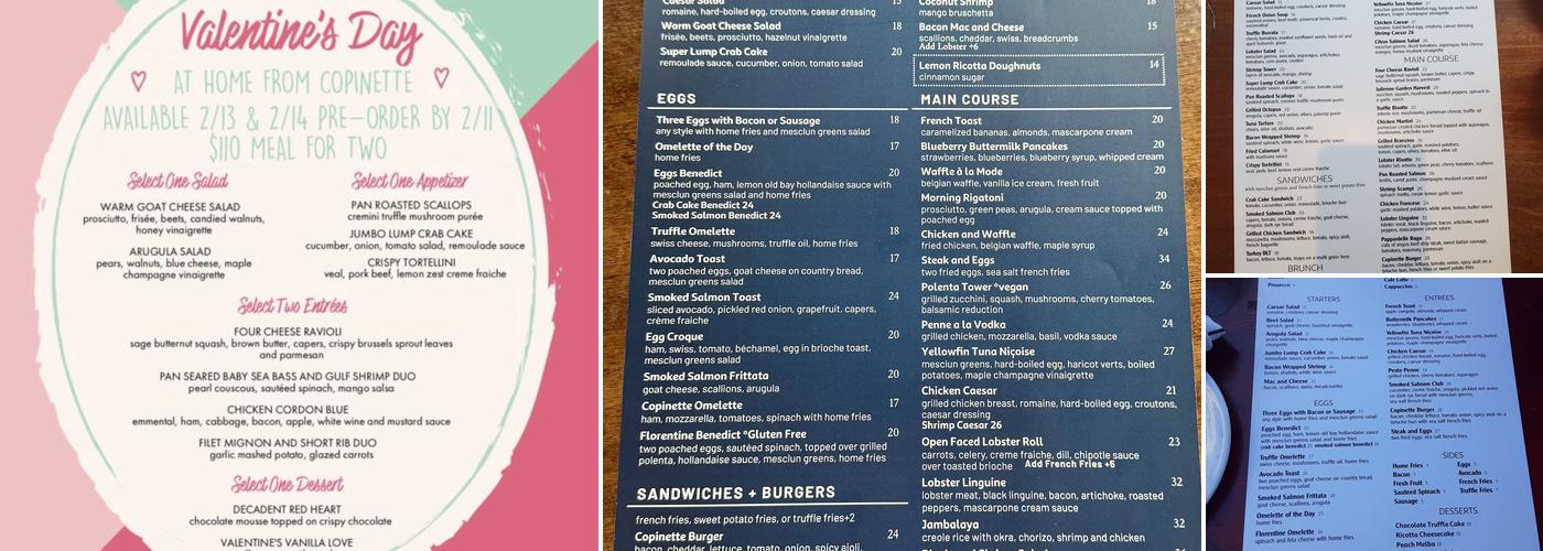 Copinette Menu