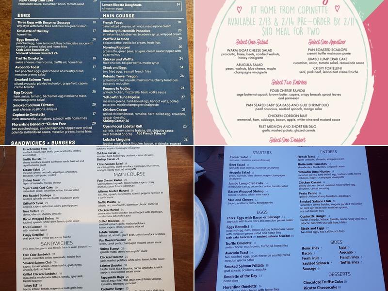 Copinette Menu