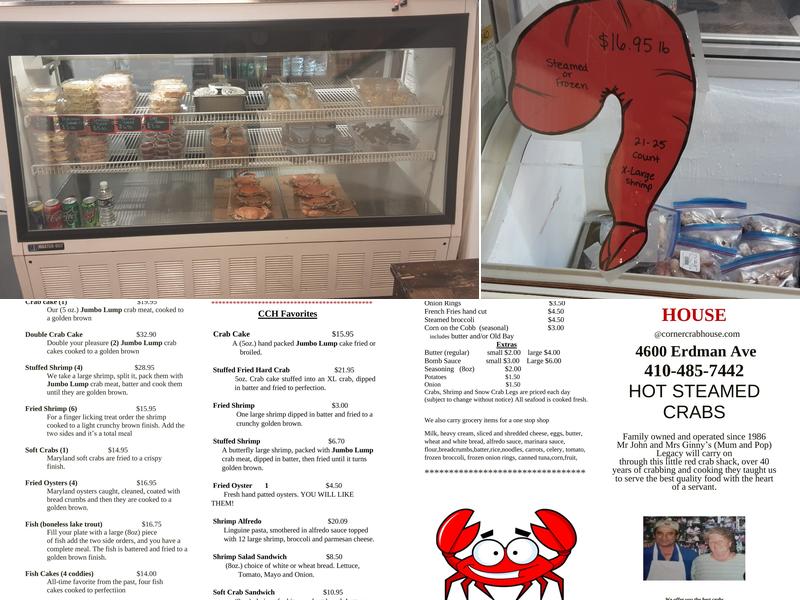 The Corner Crab House Menu