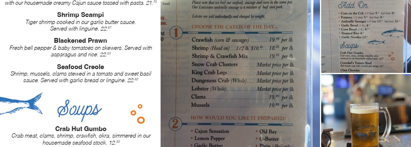 Crab Hut Menu