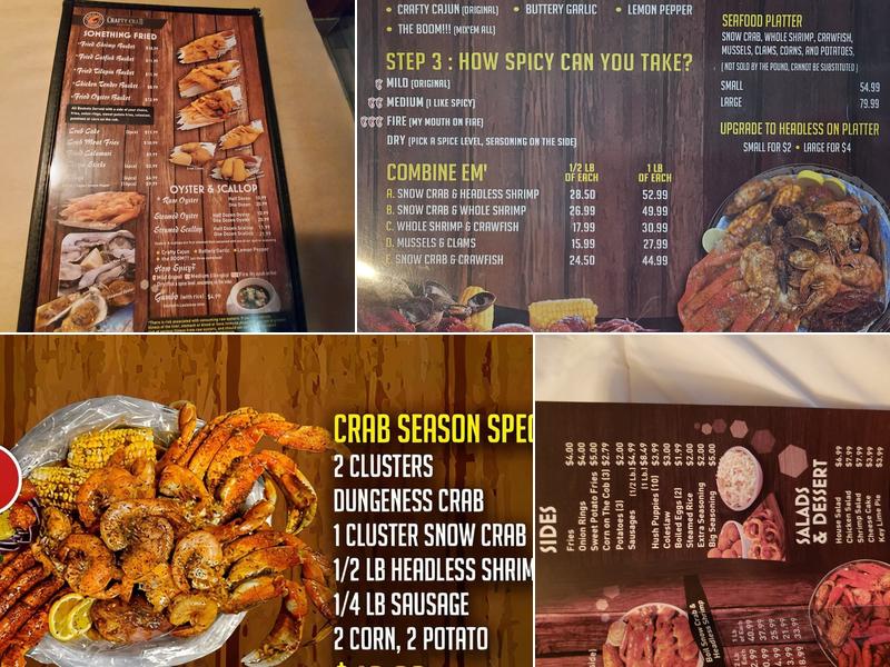 Crafty Crab Menu