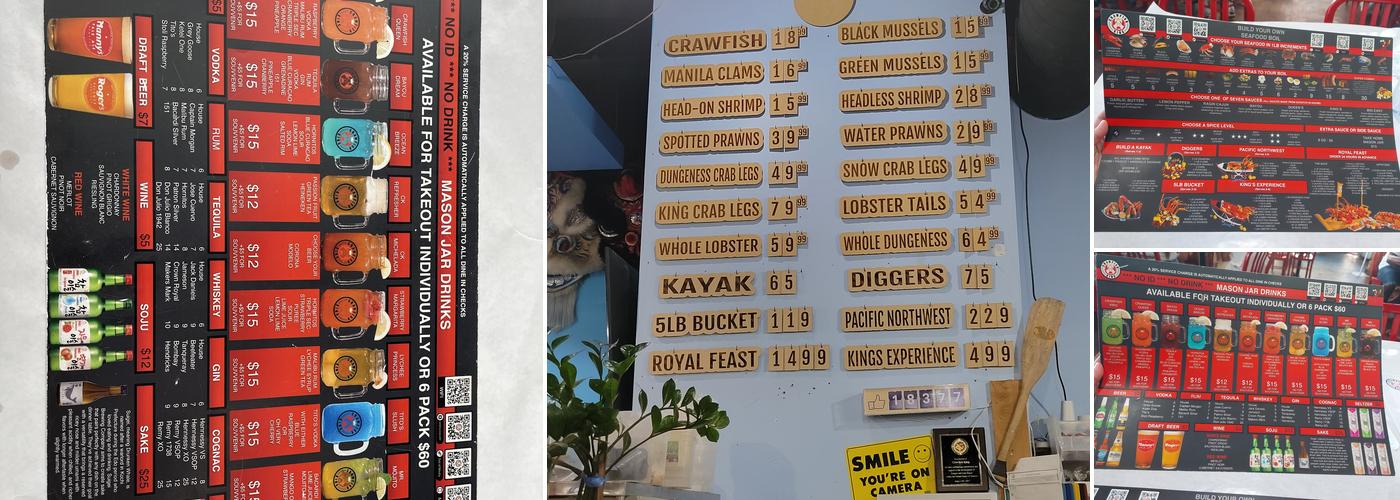 Crawfish King Menu