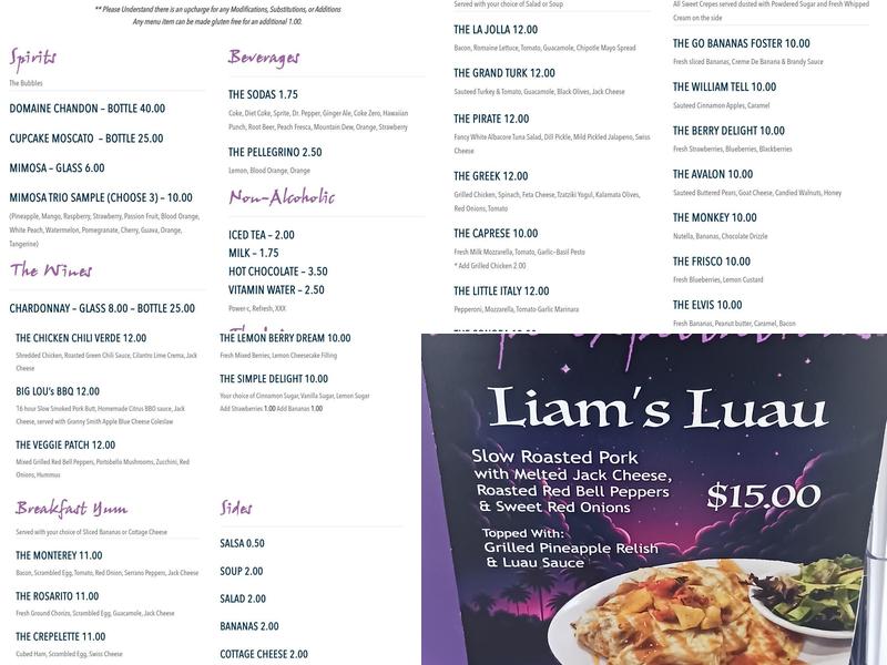 Crepe Expectations Menu