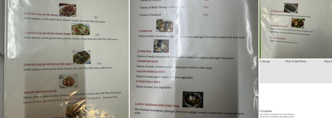 Ruenrom Thai Cuisine Menu