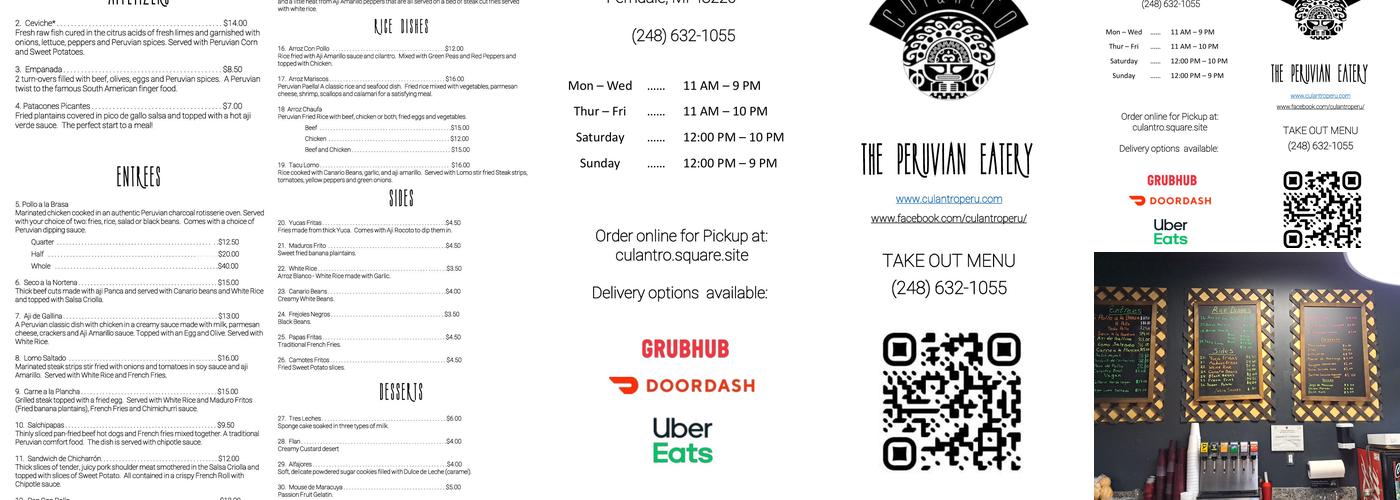 Culantro Menu