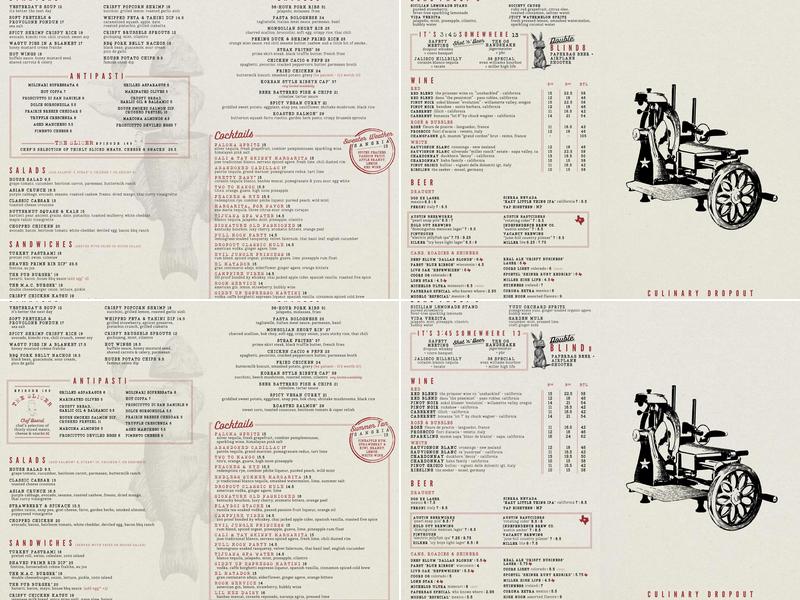 Culinary Dropout Menu