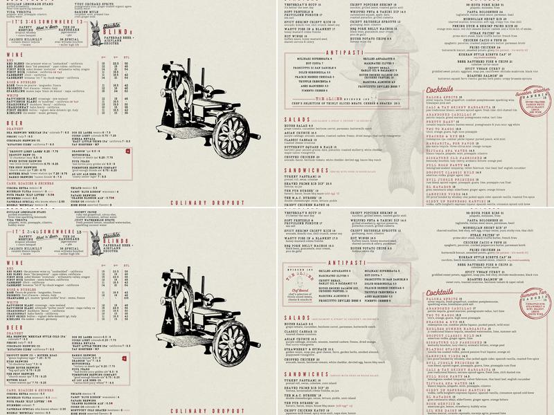 Culinary Dropout Menu