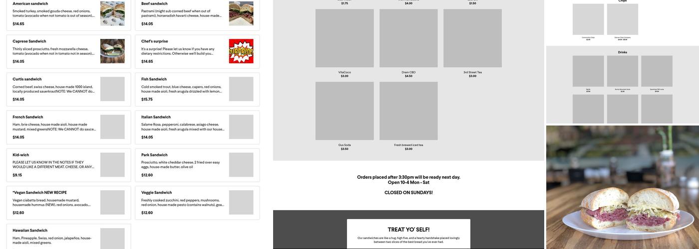 Curtis Park Delicatessen Cherry Creek Menu
