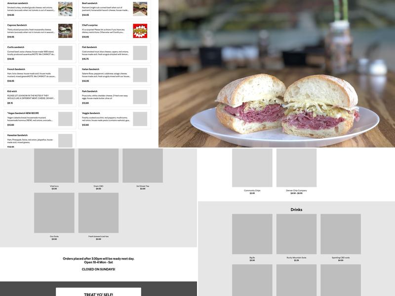 Curtis Park Delicatessen Cherry Creek Menu