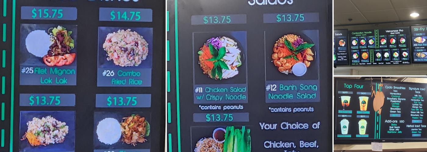 Cyclo Noodles Menu