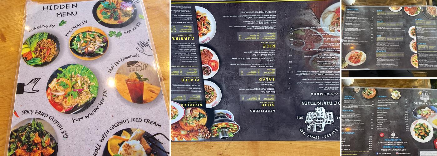D E THAI KITCHEN Menu