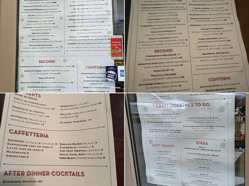 Da Claudio Menu