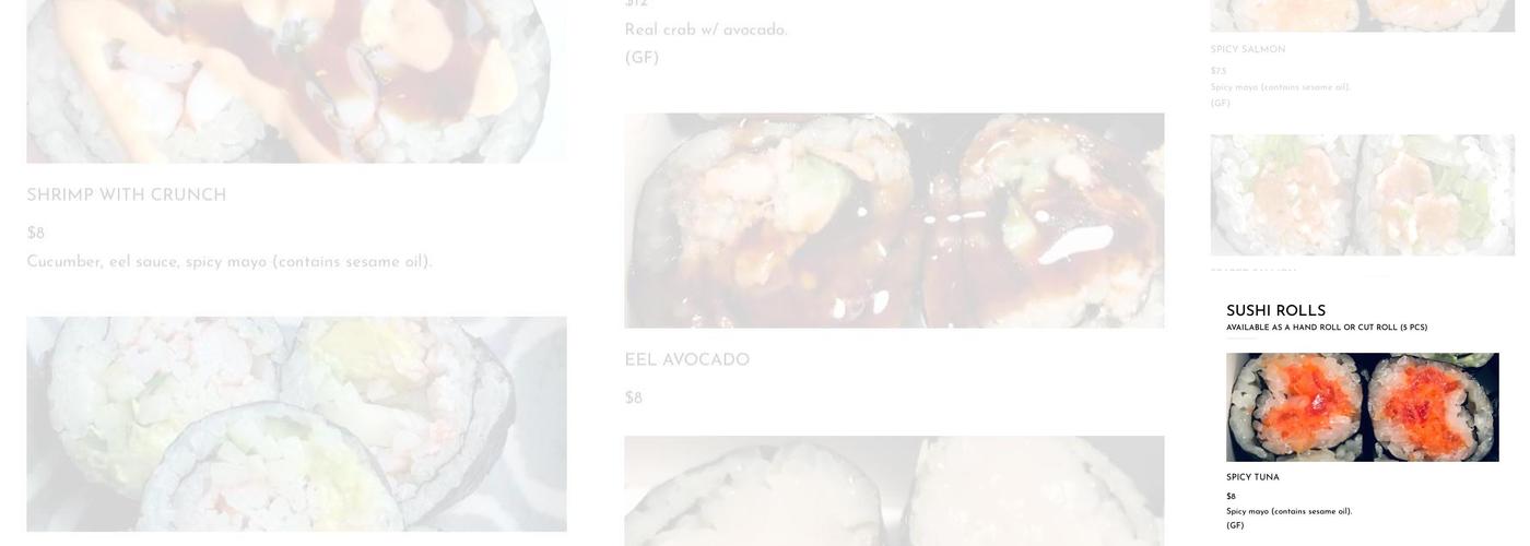 Daigo Hand Roll Bar Menu